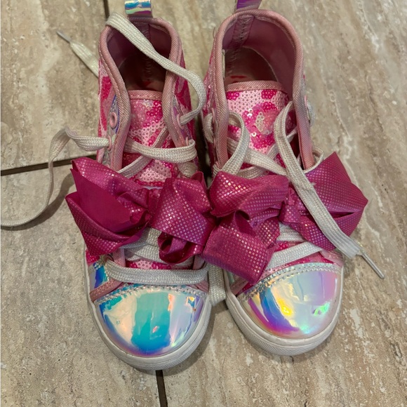 JoJo Siwa Leopard sequin pink sneakers in size 12 girls - Picture 1 of 7